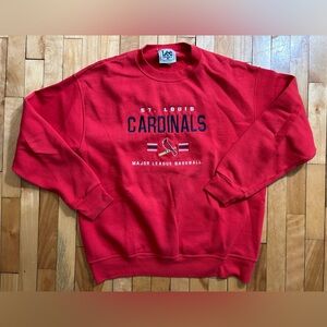 Vintage St. Louis Cardinals Sweatshirt Crewneck Red Lee Sport Embroidered Size L